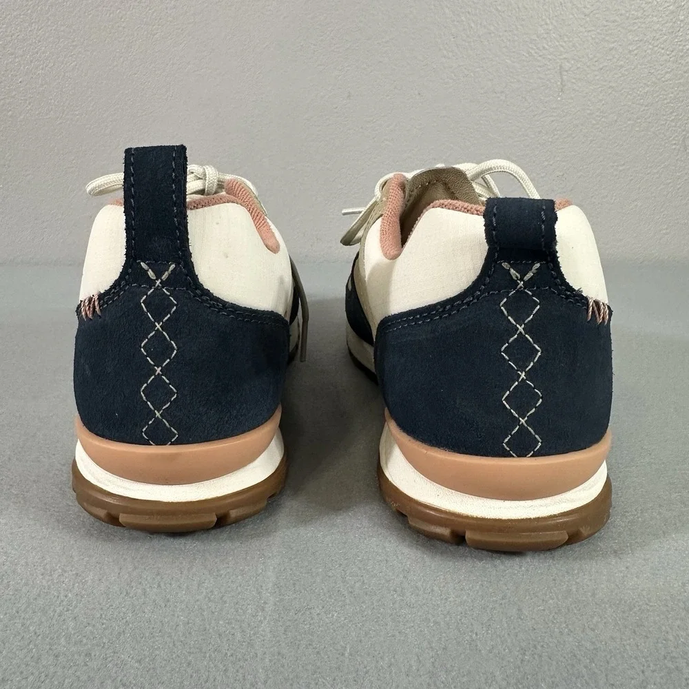 Oboz Emma Low Hiking Shoes Suede Tan Blue Outdoors Sporty Women's Size 8.5